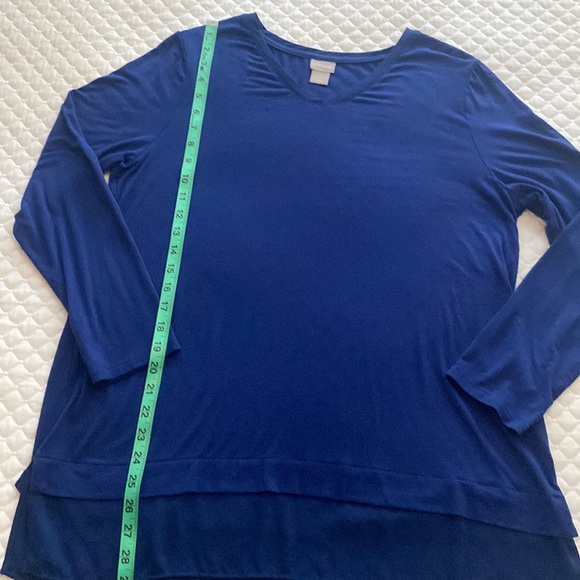 Chico’s long sleeve royal blue like top vg preowned condition size Chico 2 or L - Picture 4 of 10